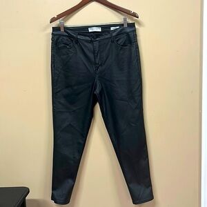 Social Standard by Sanctuary Pants Black Faux Leather Skinny Ankle Size 12